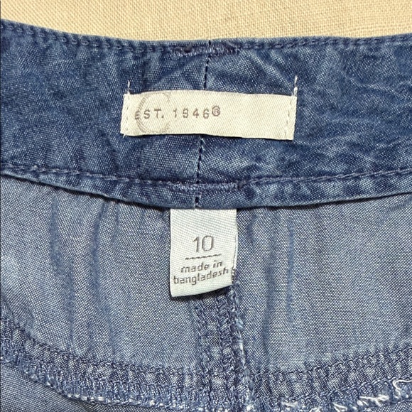 Maurices Blue with Floral Insert Wide Leg Palazzo Bohemian Jeans Pants, Size 10. - Picture 11 of 13